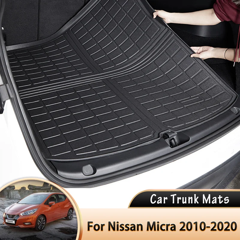 

for Nissan Micra March Renault Pulse K13 2010~2020 2018 2019 Car Rear Trunk Mat Waterproof Protective Liner Trunk Tray Floor Mat