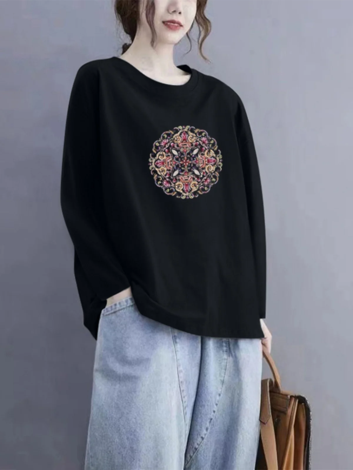 Plus Size Autumn Top Small Korean Series Idle Sle T-shirt Women 2024 New Autumn clothes Early Long sleeve for ...