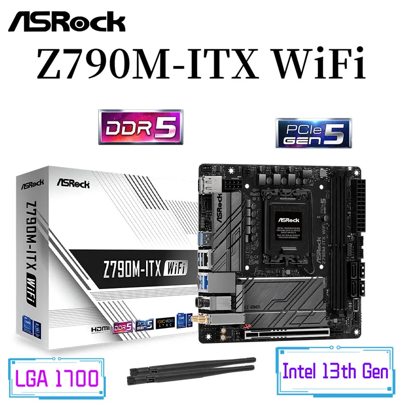 

ASROCK Z790M-ITX WiFi 6E Motherboard Z790 DDR5 6800+(OC) PCIe 5.0 64G Supports 13th Gen & 12th Gen Intel Core™ LGA 1700 CPU N