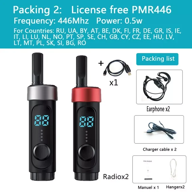 

RT-659 Pocket Sized Mini Walkie Talkie 16CH Cylindrical Two Way Radio with Earpiece for Gift Kids Children Hotel Off-road