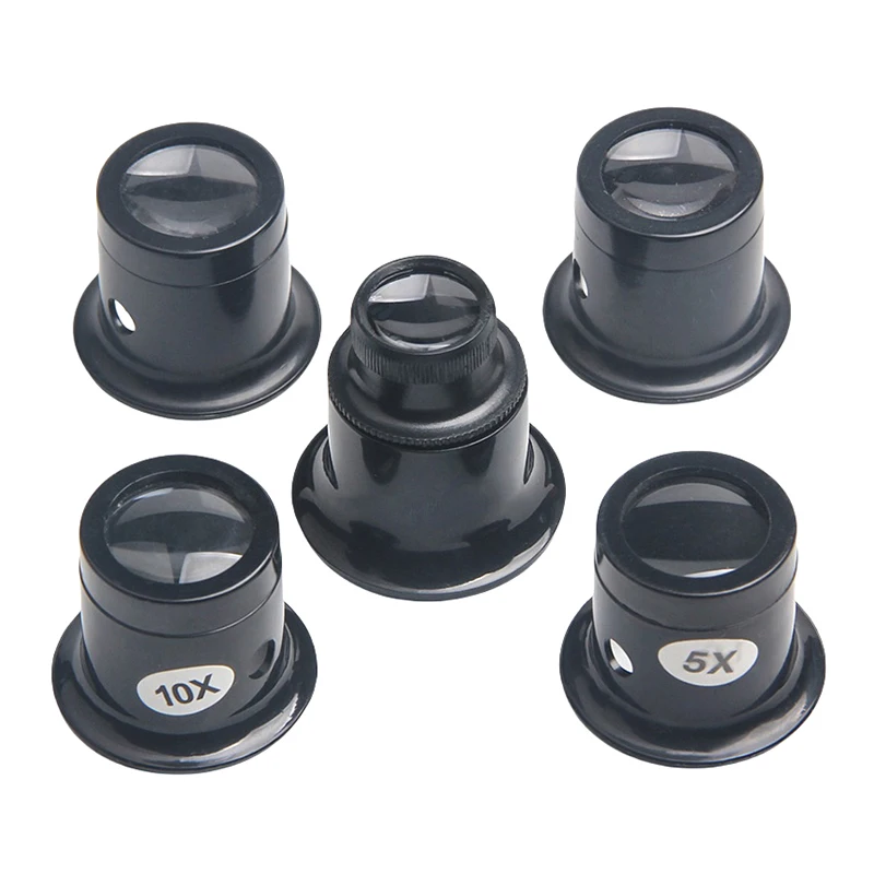 1/4 шт. 3x/5x/10x/15x/20x лупа для глаз лупы набор инструментов ремонта часов ювелирная