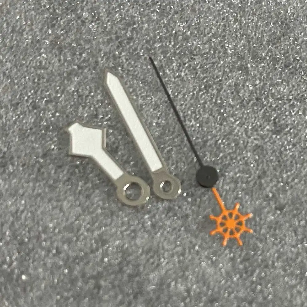 Watch Hands Silver-edged White Strong Green Luminous Spider Webs Watch Hands Fit NH35 NH36 4R 7S Automatic Movement