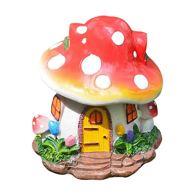 

Miniature Mushroom House Statue Mushroom House Decor Large Gnome Sculptures Plant Pot Ornament For Outdoor Lawn Yard Decoration