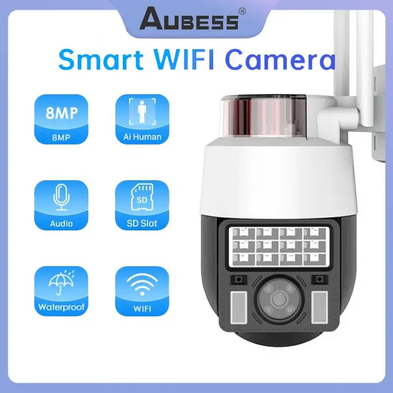 

8MP 4K Speed Dome Wireless Camera Outdoor 5x Digital Zoom PTZ IP Camera 5MP Audio CCTV Surveillance Cameras With WiFi