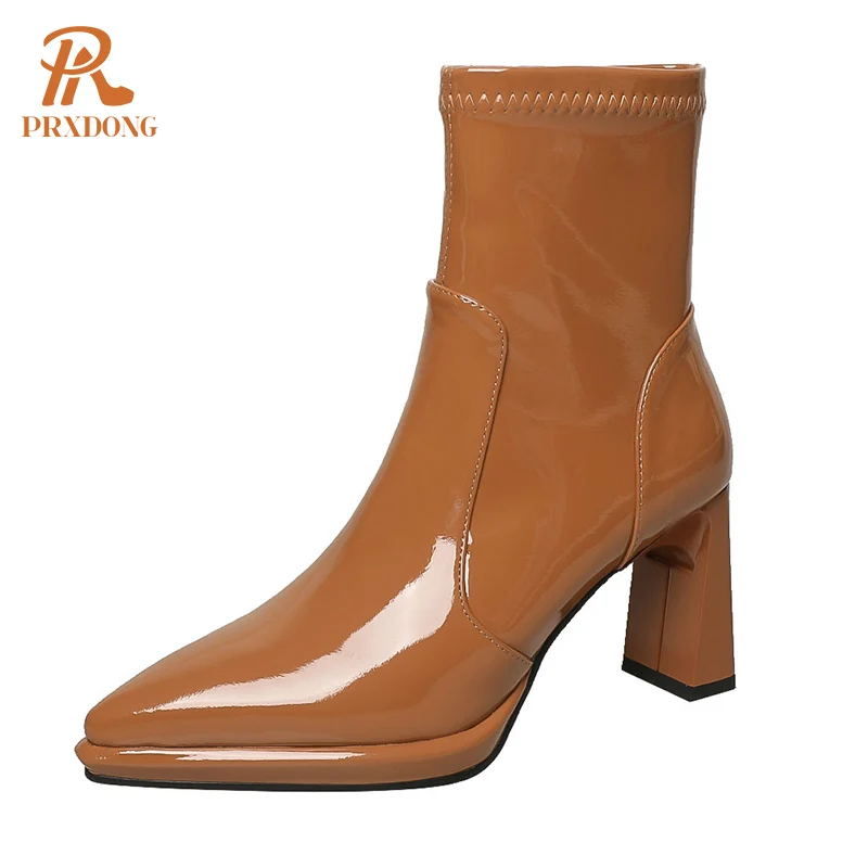 

Женские ботильоны стрейч на высоком каблуке, с острым носком