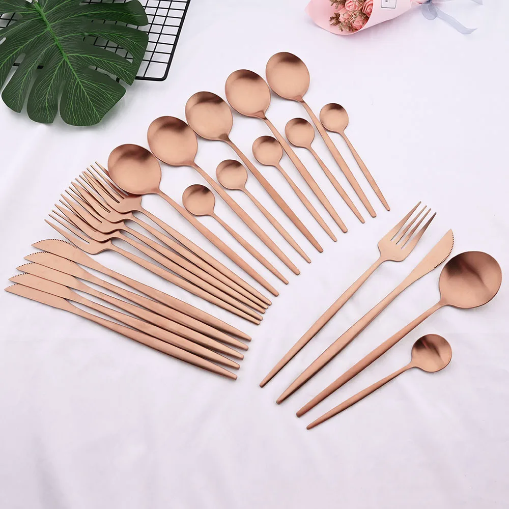 Набор столовых приборов из нержавеющей стали черный матовый столовый набор 24