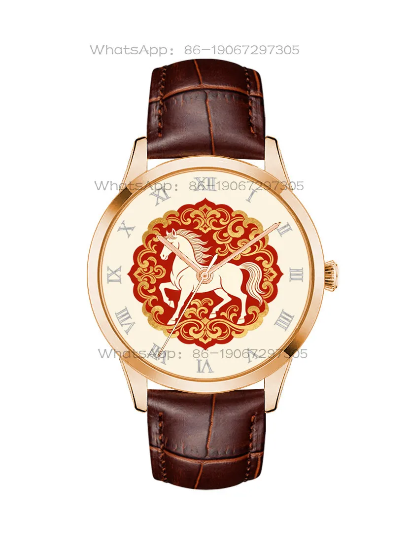 Кварцевые часы Zodiac Horse Red Natal Year 2026 в новом национальном стиле, креативные, водонепроницаемые, подарок на день рождения для мужчин и женщин, пар. (art.: 3920daa65b583) - 3920daa65b583