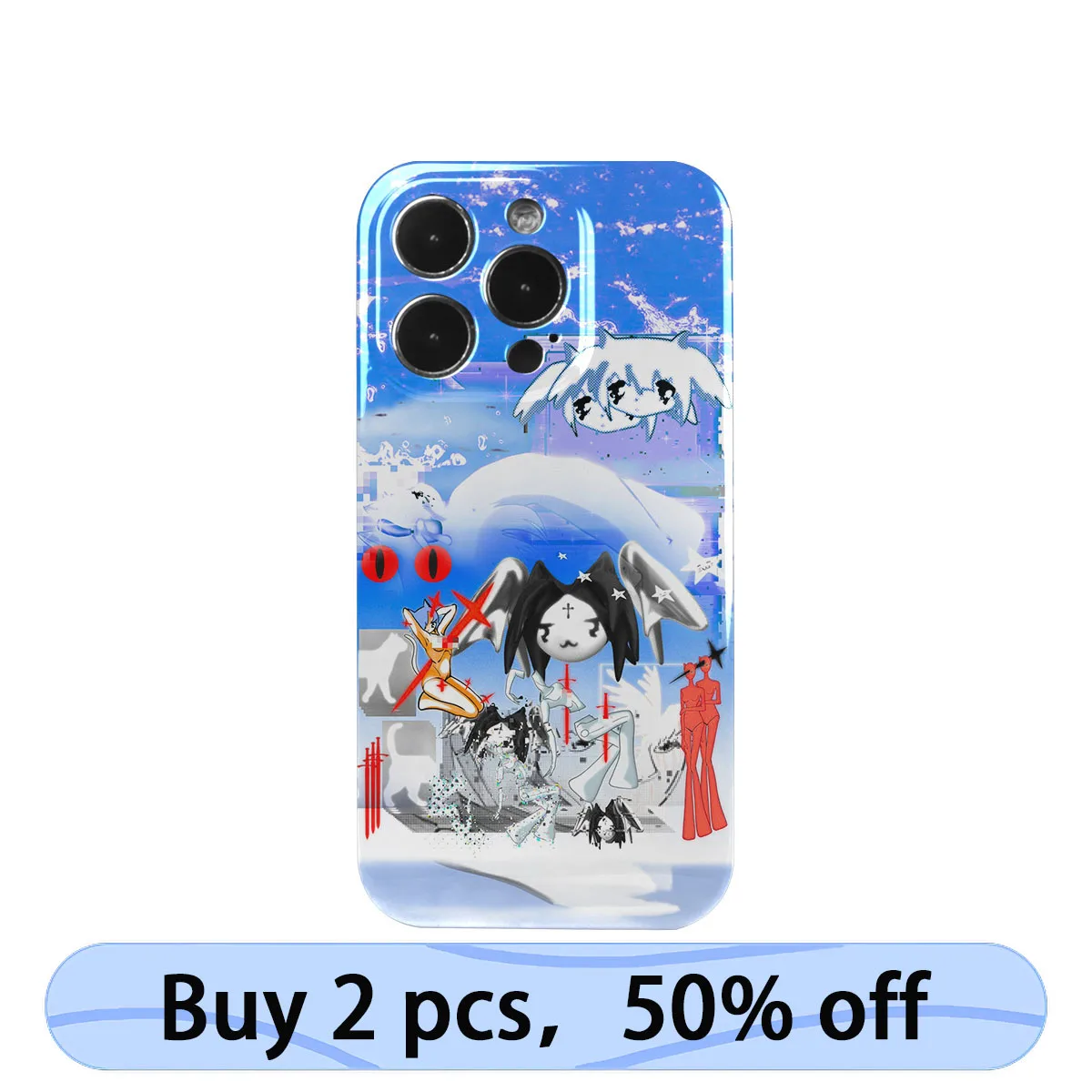 

Чехол для iPhone 2 в 1, чехол для телефона, с рисунком в абстрактном, мультяшном стиле для iPhone 14, 13, 12, 11 Pro Max, 8, 7 Plus, IMD