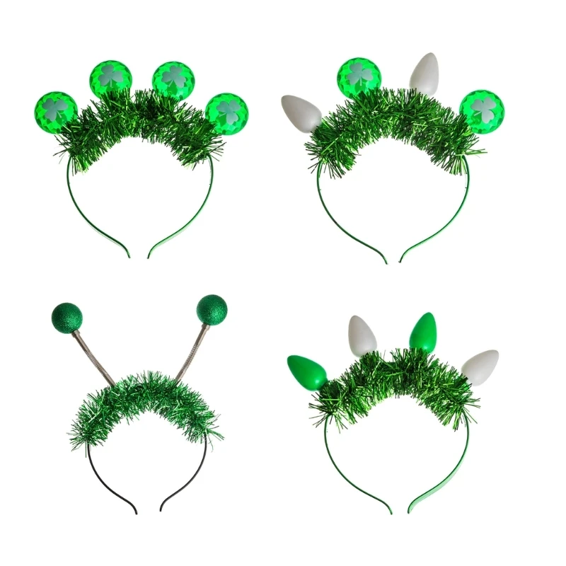 

Светодиодный головной убор в виде клевера, венок, повязка на голову, светящийся головной убор для девочек, женщин, свадебный год