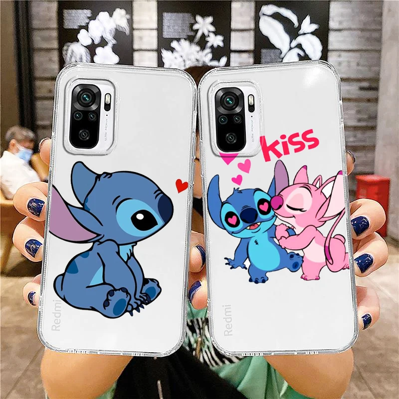 

Transparent Cover Disney Lilo & Stitch Art Phone Case For Xiaomi Redmi K50 K40 Gaming 10 10C 9AT 9A 9C 9T 8 7A 6A 5 5 Armour