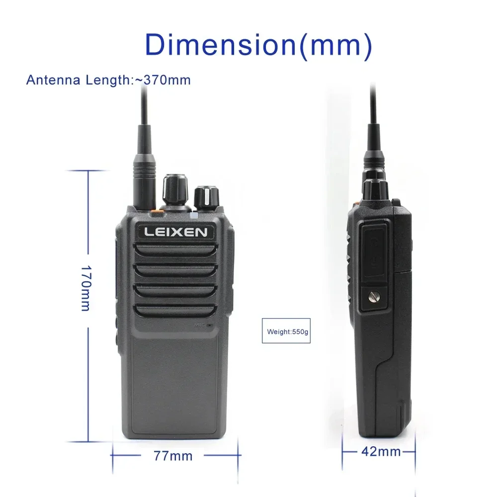 Фото Рация LEIXEN NOTE UHF 400-480 МГц, портативная, 20 Вт, 16 каналов, аккумулятор 4000 мАч, для любительской радиосвязи №4
