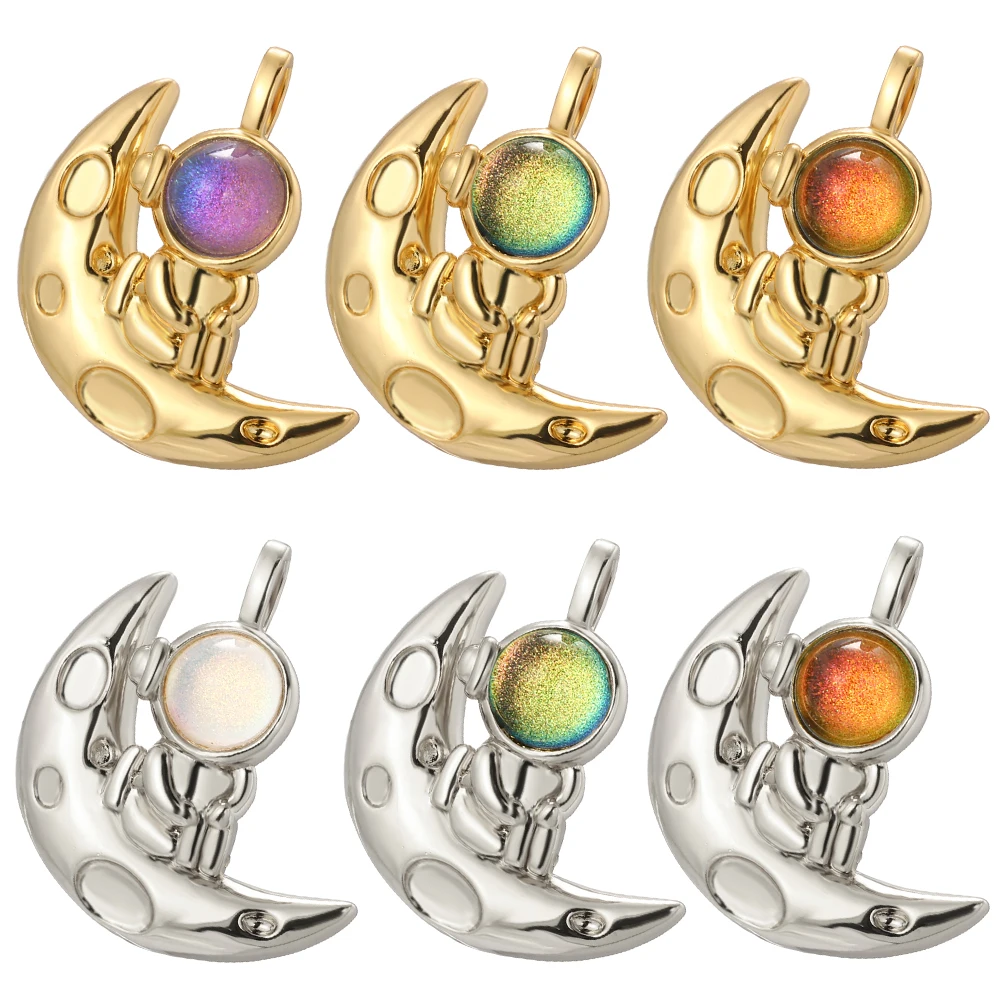 

Moon Astronaut Charms Sailor Gold Color Moon Dangle Charms for Jewelry Making Supplies Diy Earring Necklace Bracelet Accessories