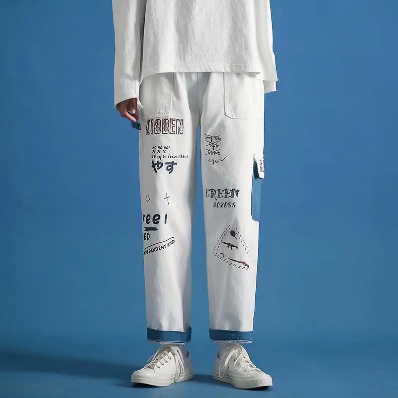 

Fashion Harajuku Men's Cargo Pants Japan Streetwear Joggers Men Trousers Harem Pants Casual Men Clothing Elastic Waist Men Pants