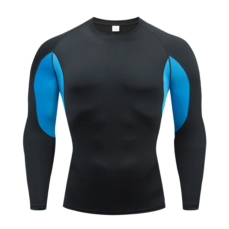 

Running Shirt Dry Fit Gym T-Shirt Men Tight Sports Training Quick Drying Elastic Exercise Fitness Gym Long Sleeve Base Layer Top