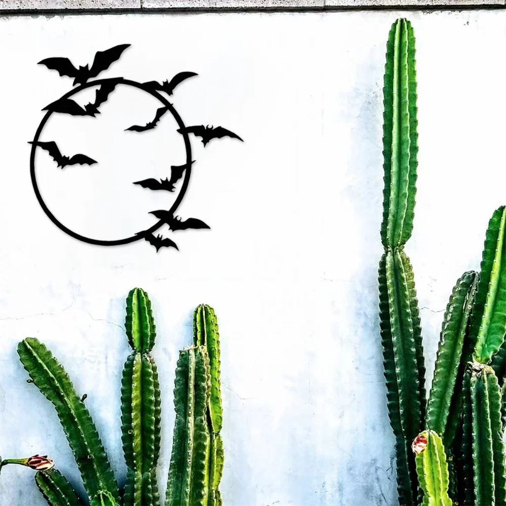 Настенное Искусство С Металлической Летающей Летучей Мышью-декор На Хэллоуин