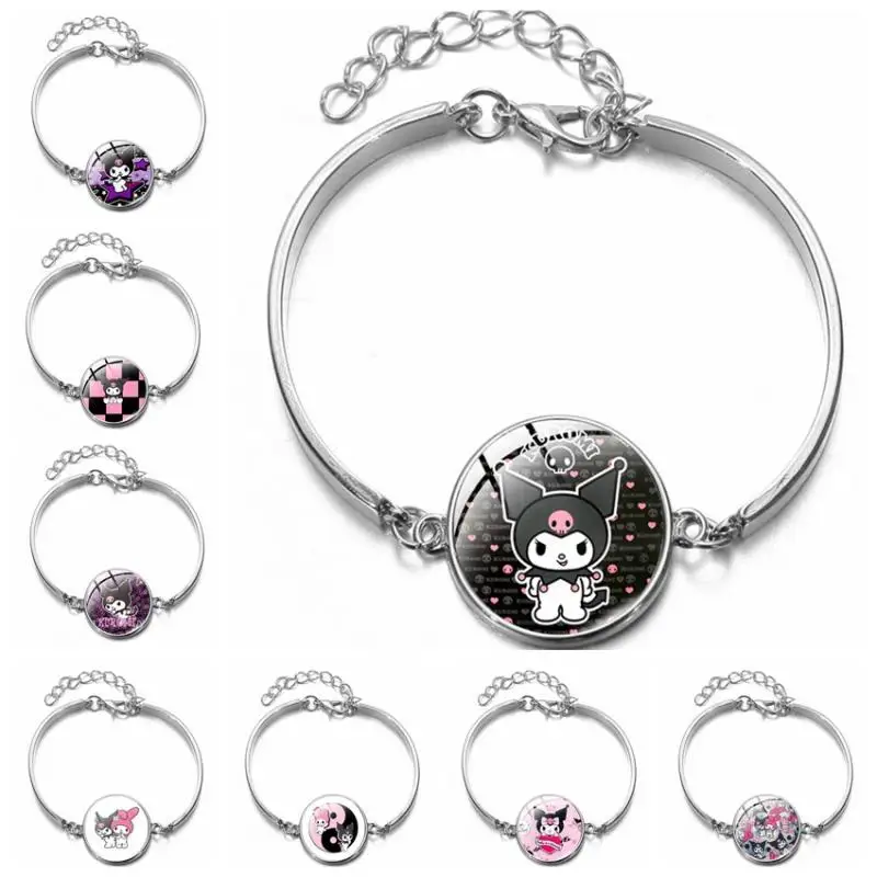 

Кавайная популярность Kuromi мультфильм Высокое качество время драгоценный камень модный универсальный металлический сплав студенческий бр...