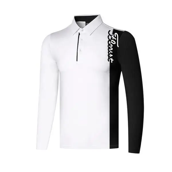 Golf Shirts Men's Spring Summer Long-Sleeved T-shirt Top Outdoor Fashion Casual T-shirt Quick-drying Ventilation Golf Clothing