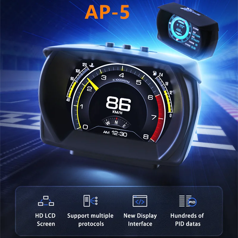 

Digital Voltmeter For Car Boost Gauges Tachometer Turbo Pressure Gauge Sets Ammeter GPS Speedometer RPM Meters OBD Dash 12V Cars