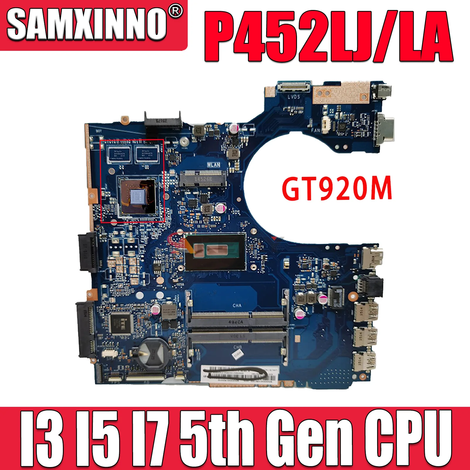 

P452LA Mainboard For ASUS P452LJ PE452LA PRO452LA PRO452LJ PX452LJ PX452LA PE452LJ P452L Laptop Motherboard I3 I5 I7 5th Gen CPU