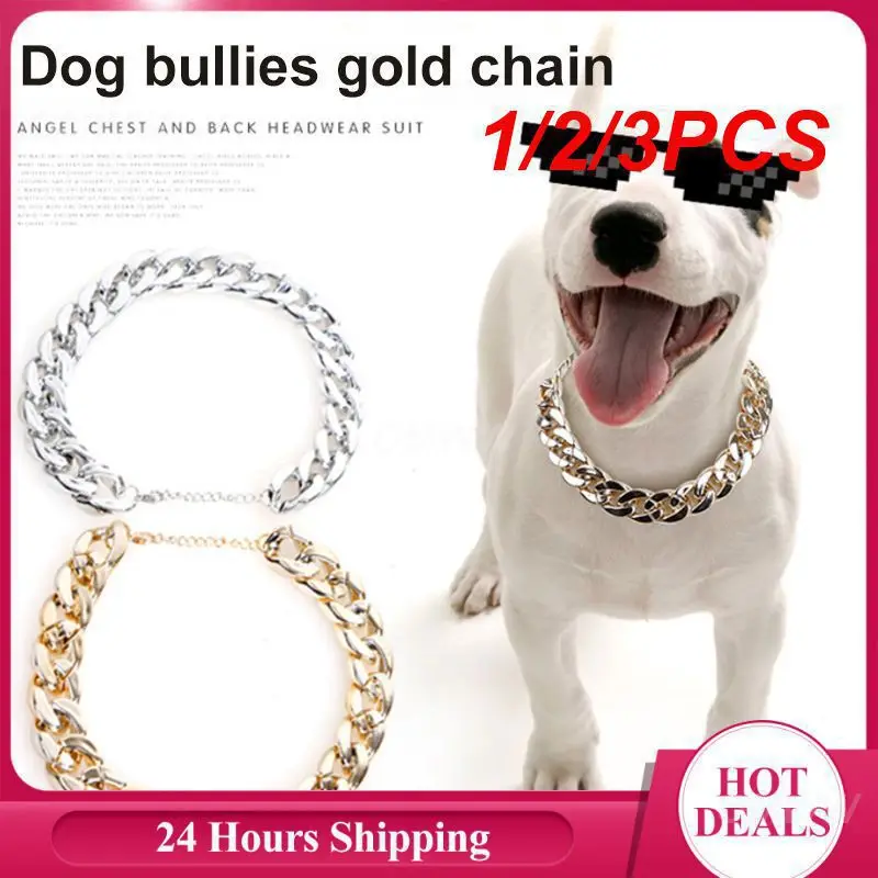 

1/2/3 шт., модный металлический ошейник для больших собак