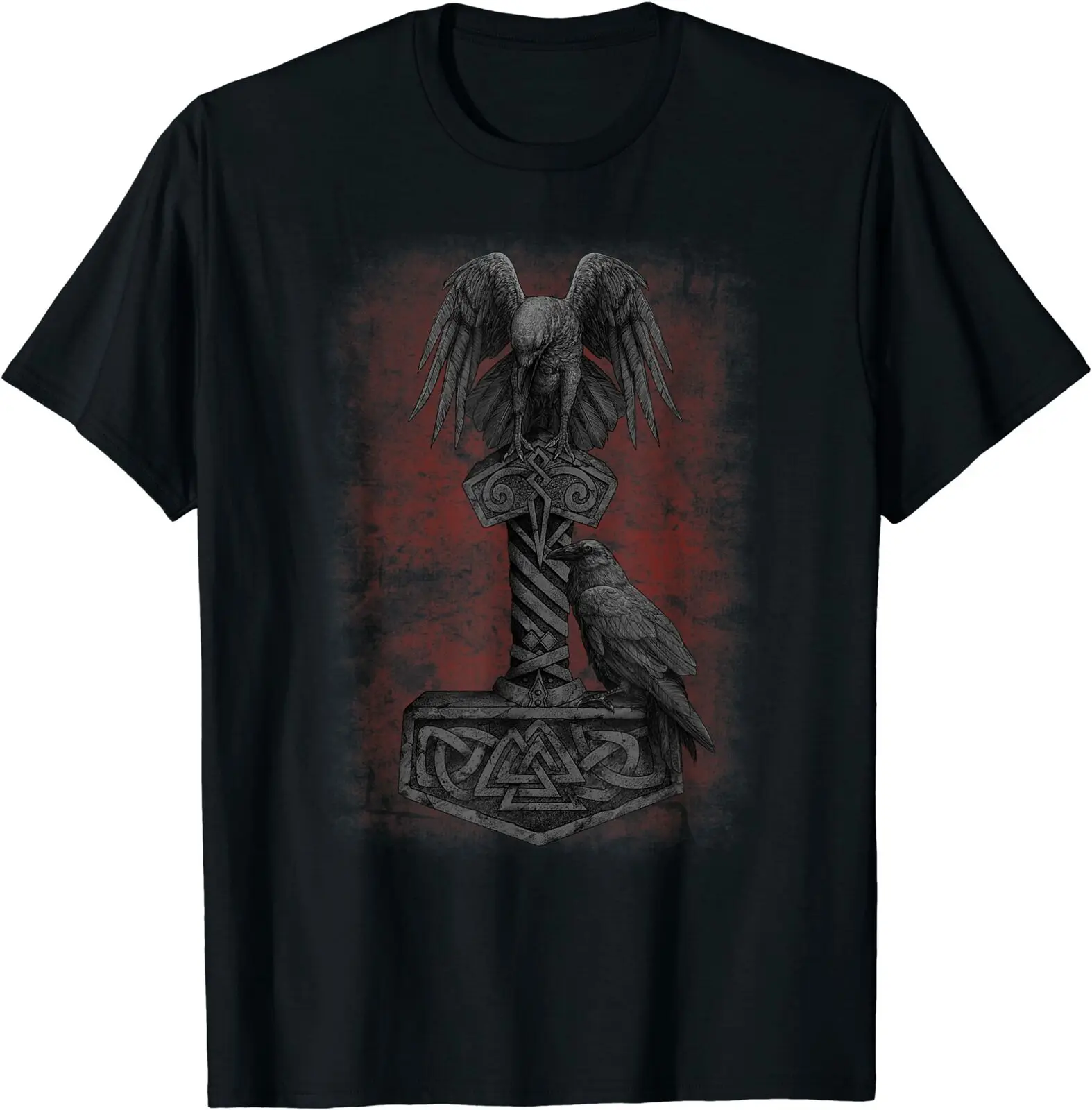 

Norse Mythology Thors Hammer Odin Raven Viking Pagan T-Shirt. Summer Cotton Short Sleeve O-Neck Mens T Shirt New S-3XL
