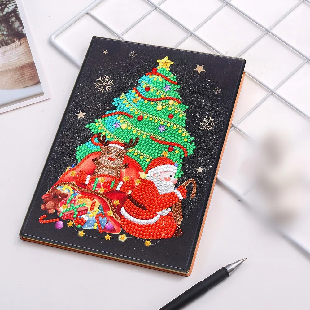 

50Pages 5D DIY Diamond Painting A5 Notebook Diary Book Sketchbook Special Shaped Christmas Diamond Painting Rhinestone Book