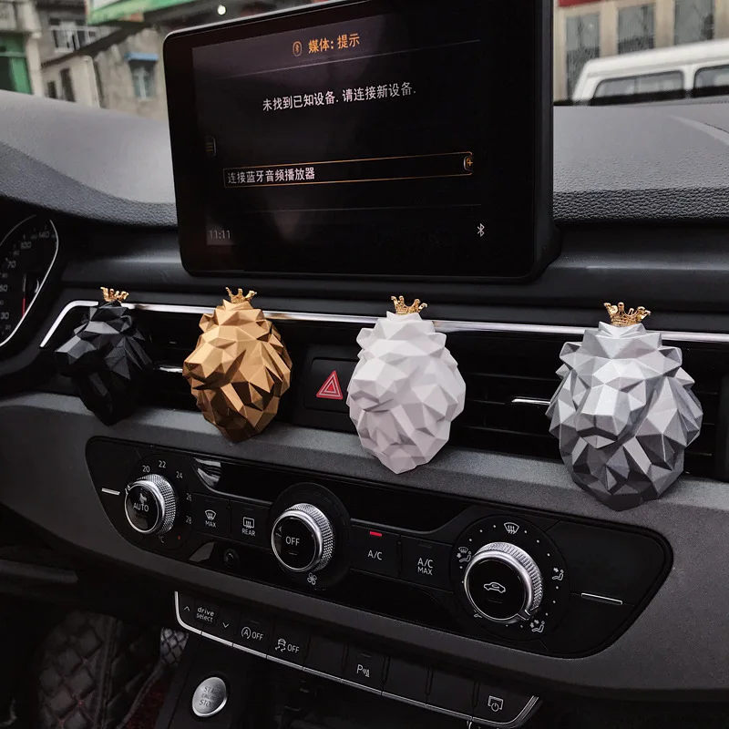 

Creative Lion Head Shape Car Perfume Fragrance Cool Car Air Freshener Smell Car Diffuser Vent Clip Scent Refill For Car