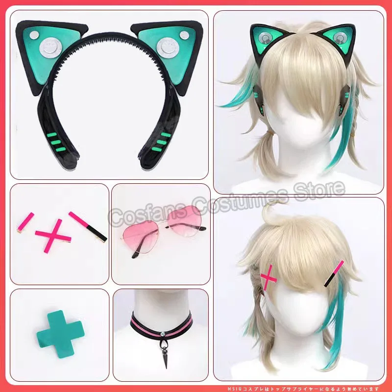 

Vtuber VirtuaReal Aza Wig Prop Game Suit Youthful Handsome Cool Fashion Uniform Cosplay Costume Halloween Party Role Play Outfit
