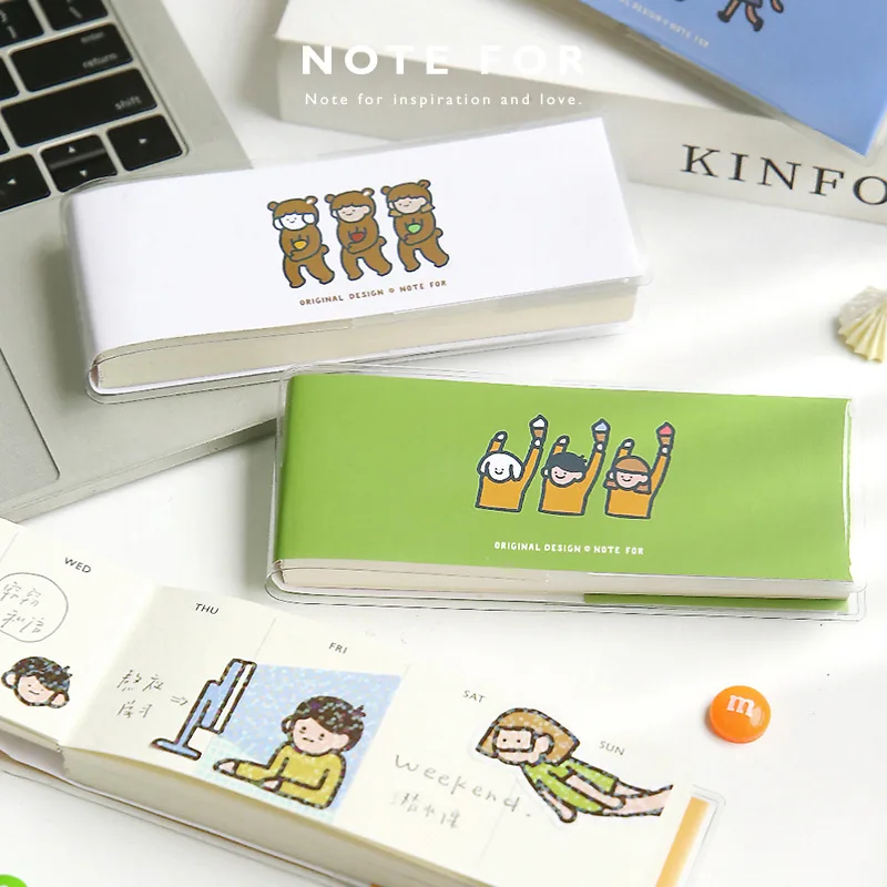 

Новинка, креативная мультяшная пластиковая мини-Обложка, Детская цветная записная книжка 2022, планировщик времени, блокнот, милые Канцтовар...