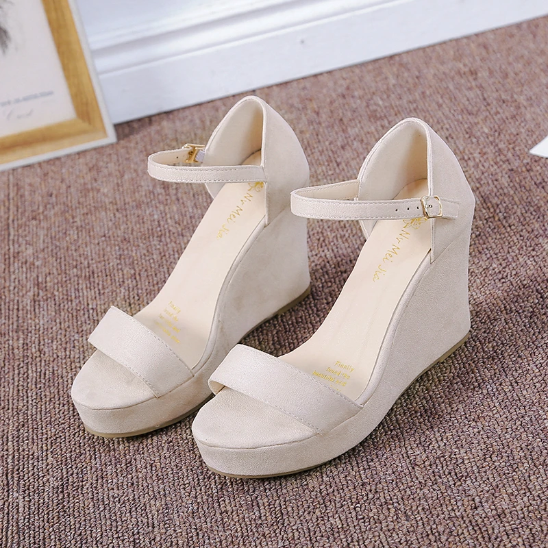 

2022 New Women Shoes Platform Sandals Women Peep Toe High Wedges Heel Ankle Buckles Sandalia Espadrilles Female Sandals Shoes