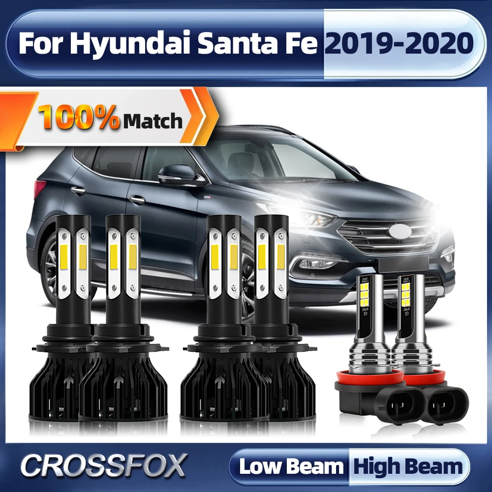 

9005 HB3 Светодиодные лампы для фар 360 Вт 60000LM Светодиодные Автомобильные лампы H11 Автомобильные противотуманные светильник 12В 6000 К белый для Hyundai Santa Fe 2019 2020