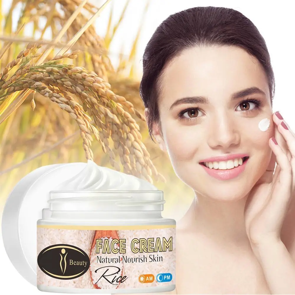 

50ml Rice Face Cream Whitening Essence Brighten Collagen Anti-Aging Against Acne Wrinkle Lotion Creams For Dry Skin Care B9G0