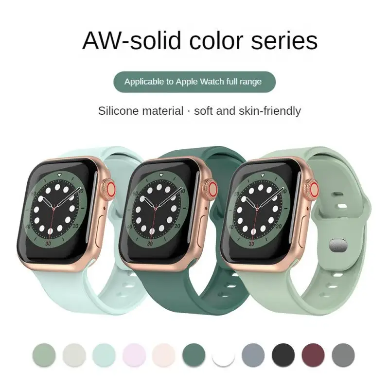 

Soft Silicone Strap For Apple Watch Band Color Crimping Strap For IWatch Sports Watch Replaceable Strap For For Apple Watch