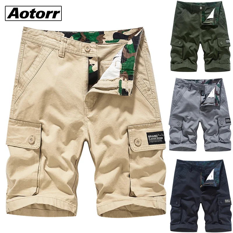 

High Qunlity Camouflage Cargo Shorts Men New Army Tactical Shorts Pants Mens Loose Multi-pocket Cotton Beach Shorts Male Clothes