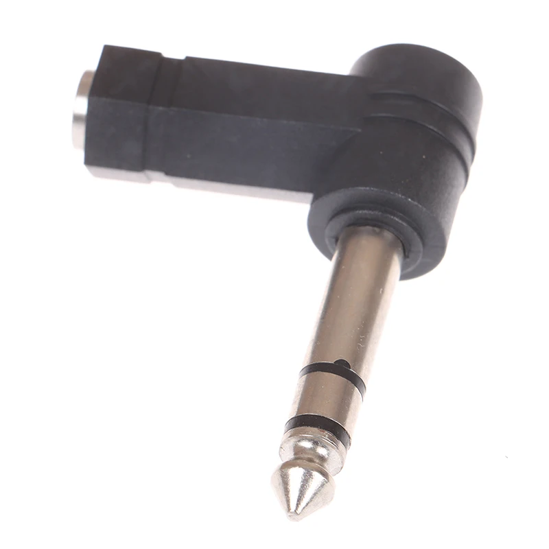

90 Degrees 3.5 to 6.35/6.5mm 1/4" Mono Jack Stereo Speaker Audio Adapter Plug 3.5mm TRS Connector Converter AUX Headphone C
