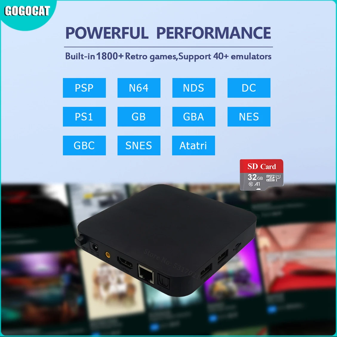 GoGoCAT 64 бит HD-выход Мини ТВ портативная игровая консоль для N64/PS1/PSP Game nes snes аркадных