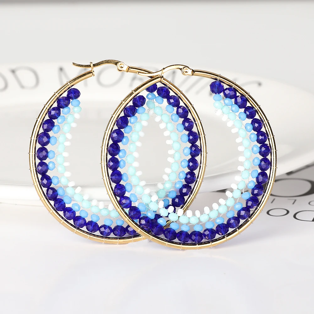 Новые серьги из нержавеющей стали высококачественные ручной работы с рисовыми