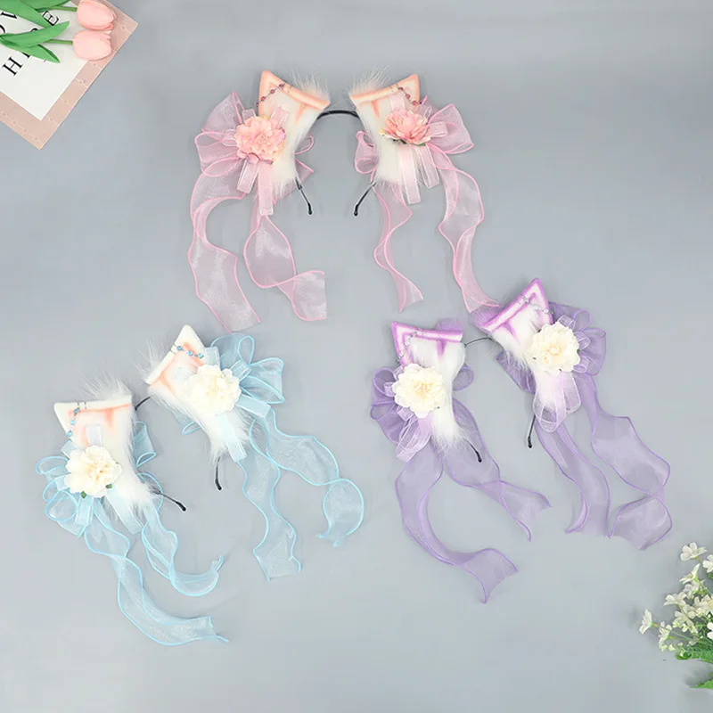 Головной убор Kawaii с кошачьими ушками головная повязка для косплея JK девушка