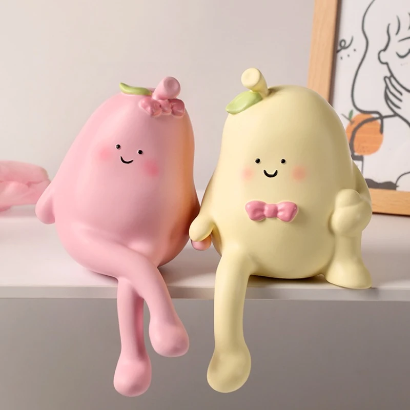 Мультяшные парные подвесные ножки, кукла, статуя из смолы, украшения для дома, гостиной, телевизора, кабинета, спальни, офиса, аксессуары для украшения рабочего стола