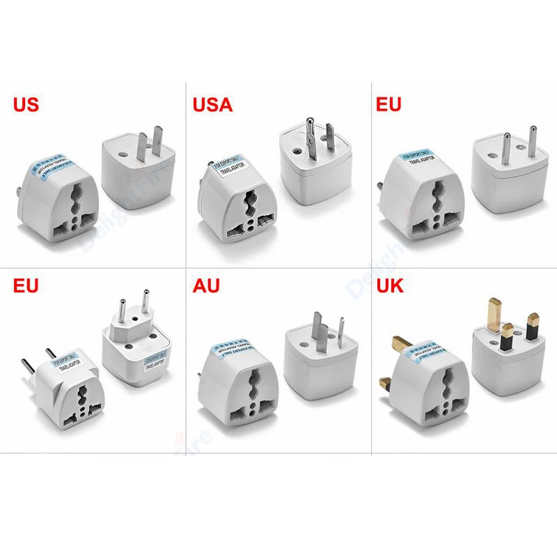 1pcs EU Europe Plug Adapter Universal EU US UK To Spain France Travel Adapter Electrical Socket Plug Converter Power Charger