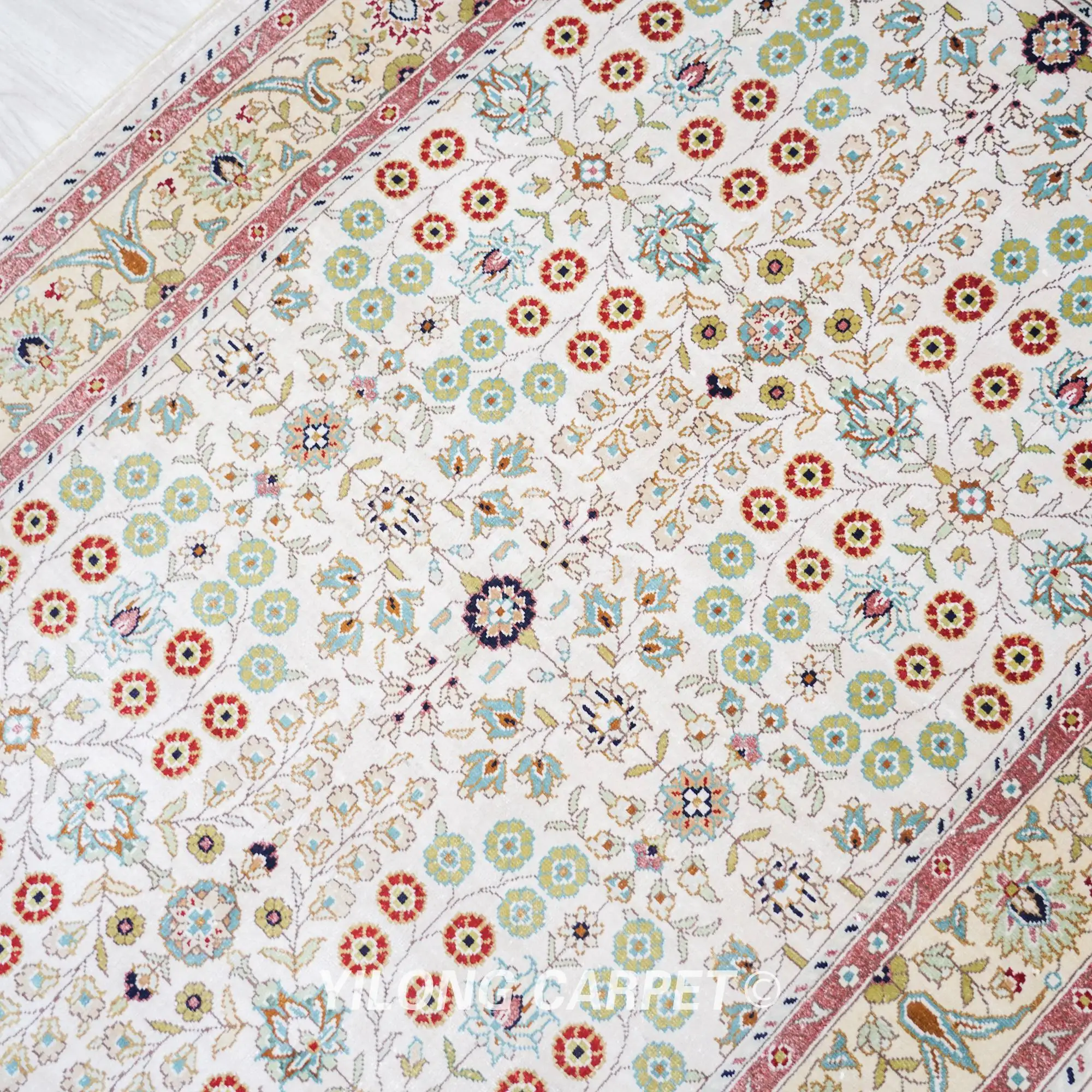 2 5 'x 4' бежевый коврик ручной работы с узлом Шелковый Yilong (TJ386A) |