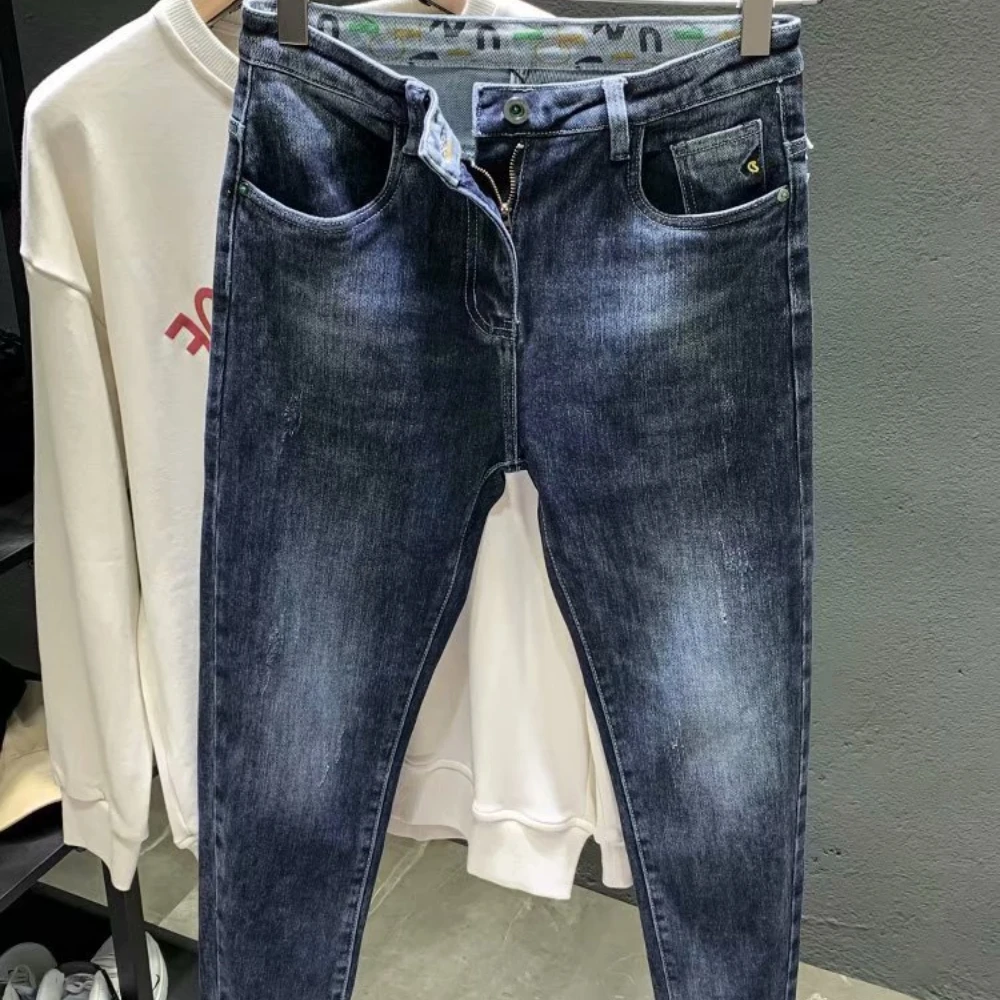 

Fashion 2022 Slim Male and Korean Spirit Guy Joker Casual Pants Hip Hop Denim Vintage Men Low Rise Jeans Streetwear Baggy Jeans