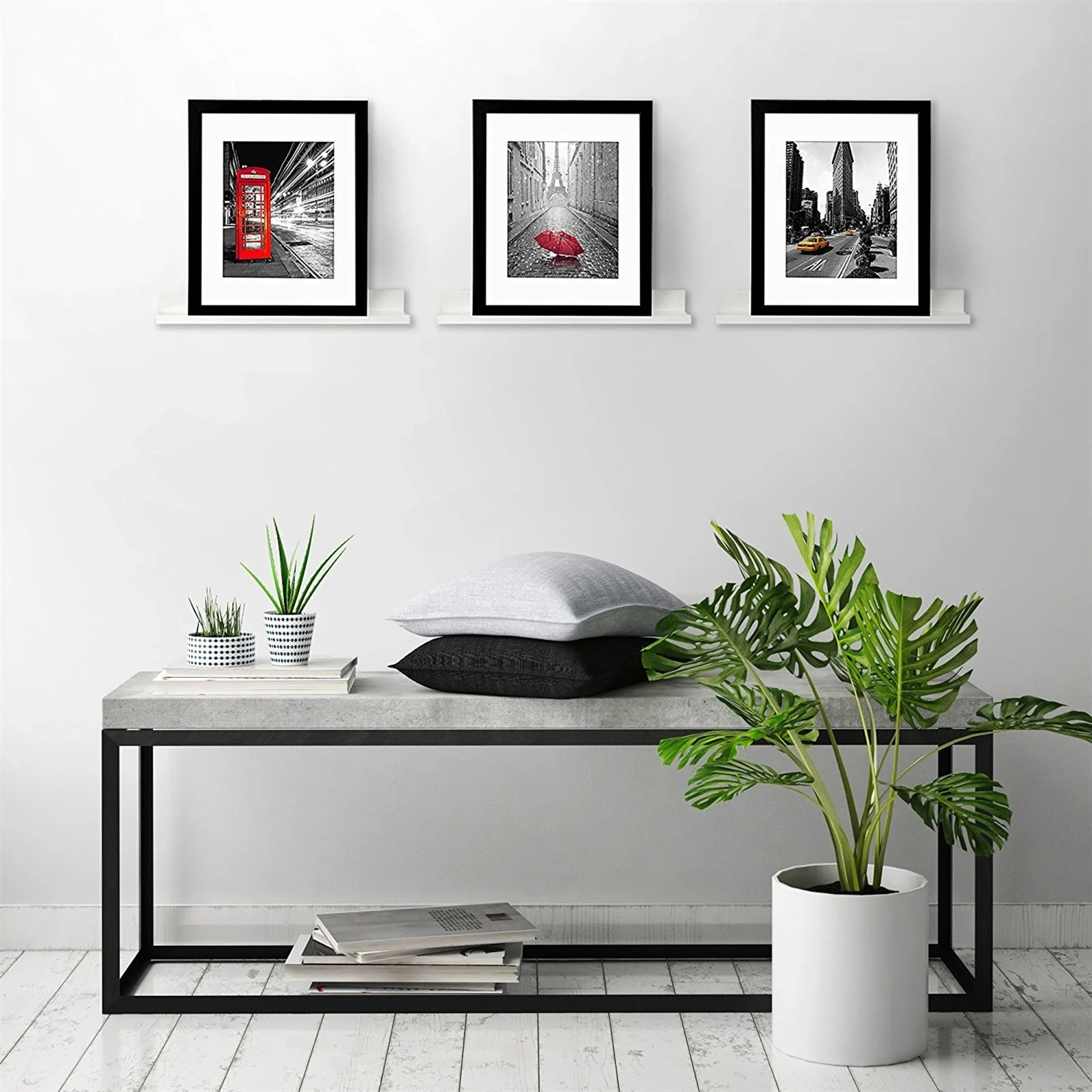 

Set of 3 14-inch Floating Wall Shelves by White YJ