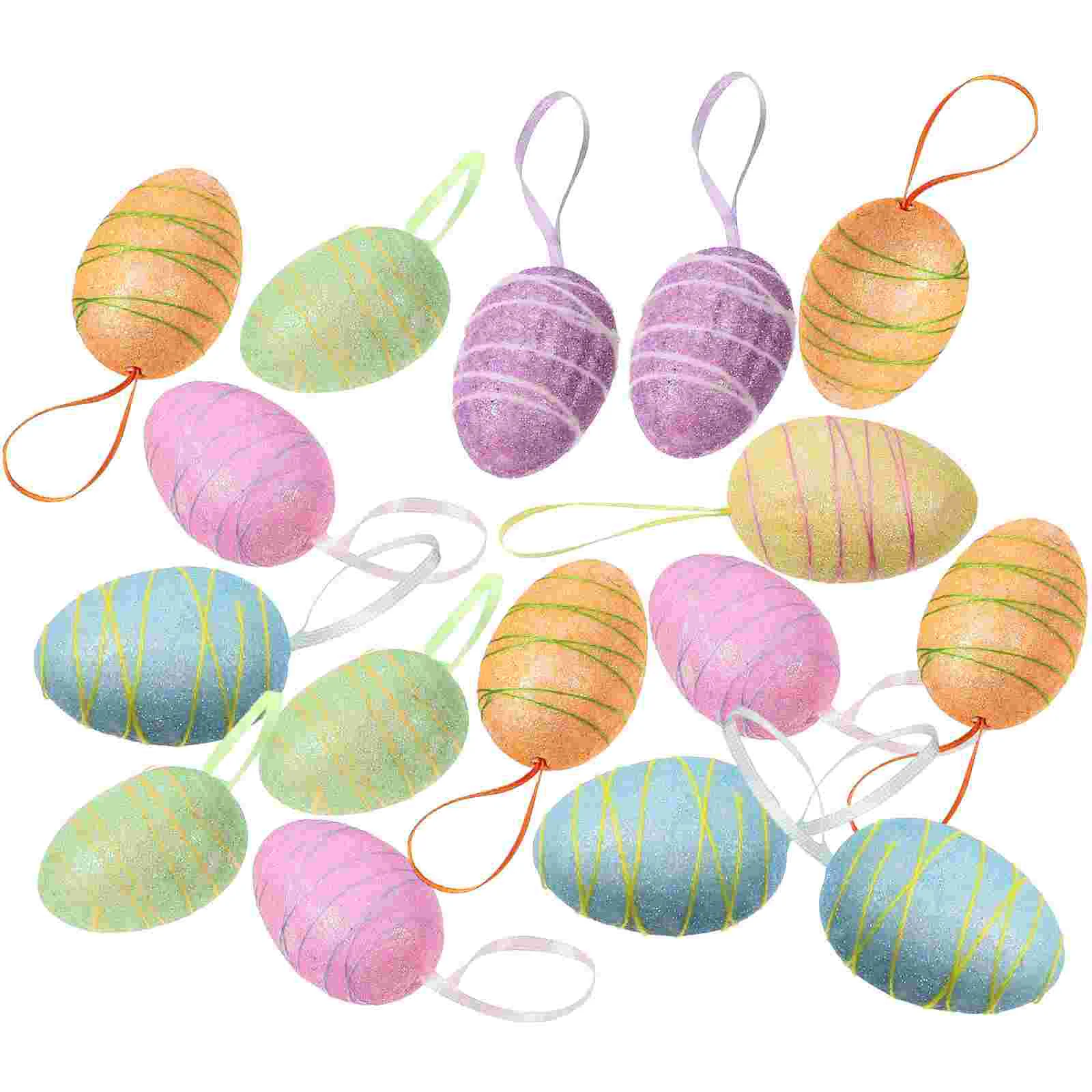 

Easter Egg Eggs Ornaments Tree Ornament Foam Hanging Spring Baubles Party Decoration Colorful Pendant Happy Basket Filler