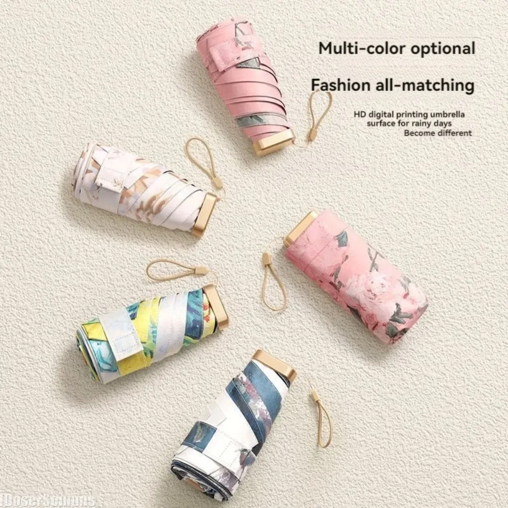 Мини-картина маслом солнцезащитный зонт карманный от дождя виниловый УФ-защита