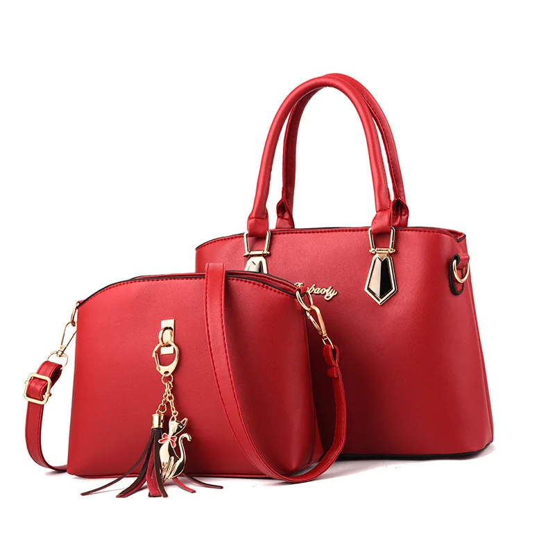 

Red Two Bags Crossbody Bag New Fashion Simple Lady Handbag One Shoulder Messenger Bag Portable Bag