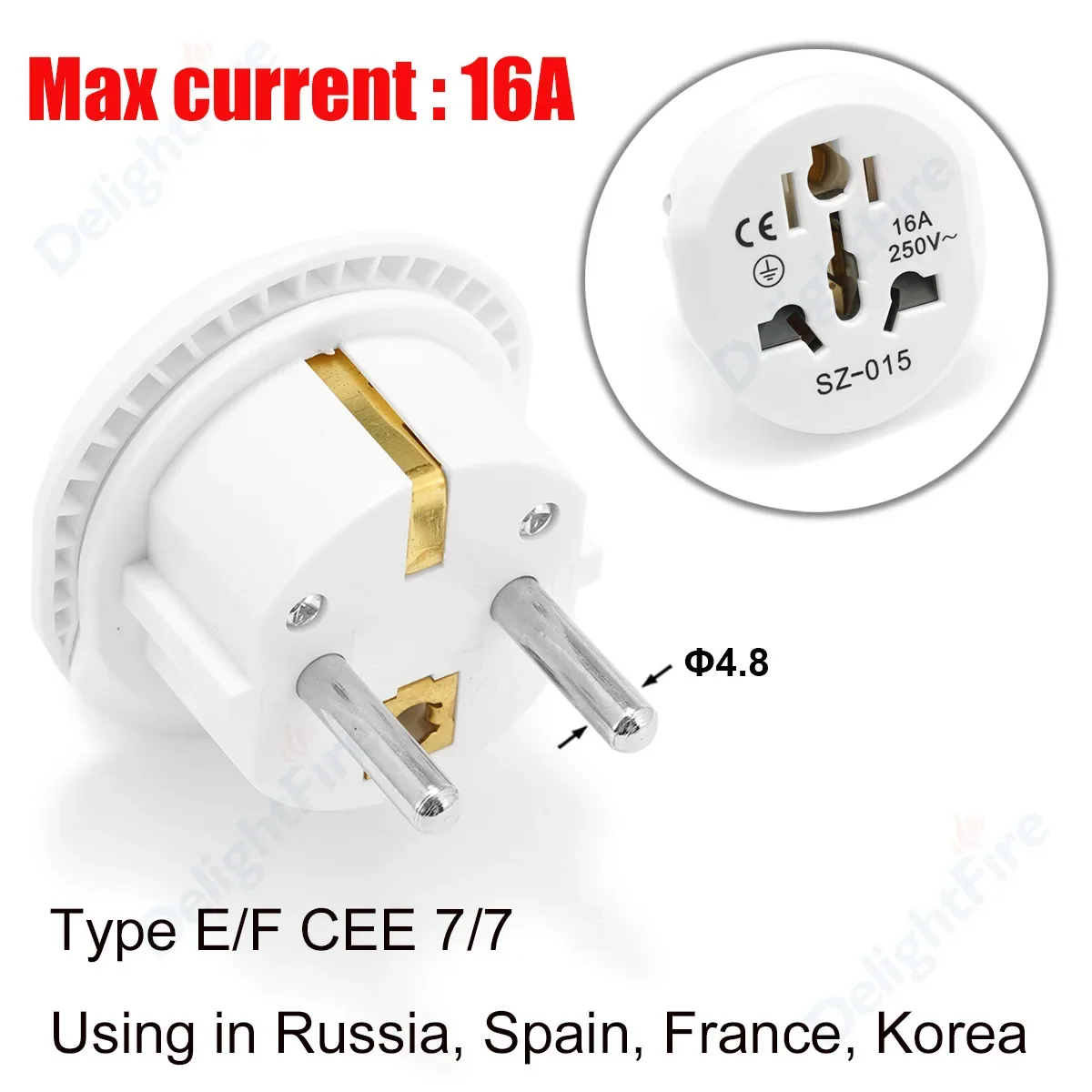 Адаптер розетки DelightFire евро стандарт