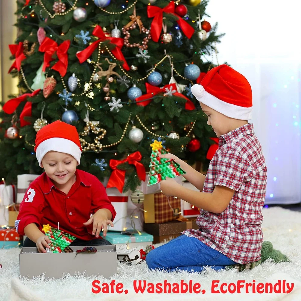 Рождественская силиконовая игрушка для снятия стресса малышей чулок елок