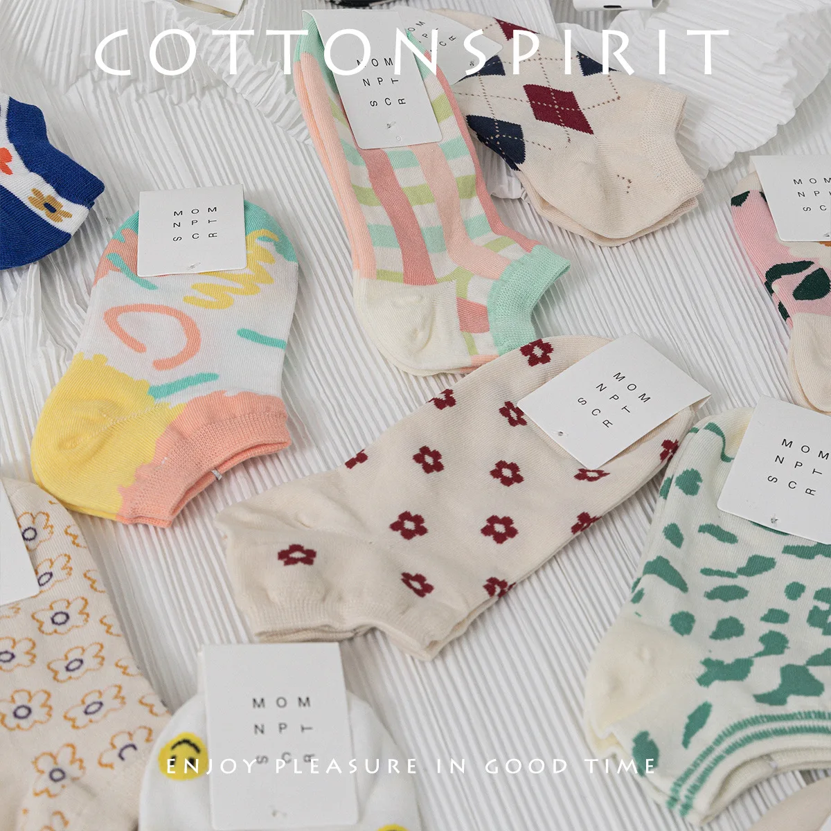 15 pairs set summer fashion short socks kawaii Japanese striped anklet socksspring autumn breathable anti-odor low-top short tub