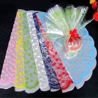 65pcs colorful apple flower wrapping paper clear opp round sheets transparent cellophane plastic paper gift wrapfilm dots papers
